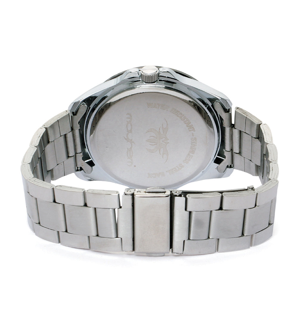 Mayhem Analog Watch - For Men / Silver Chain / White Dial (MAY-W-014 )