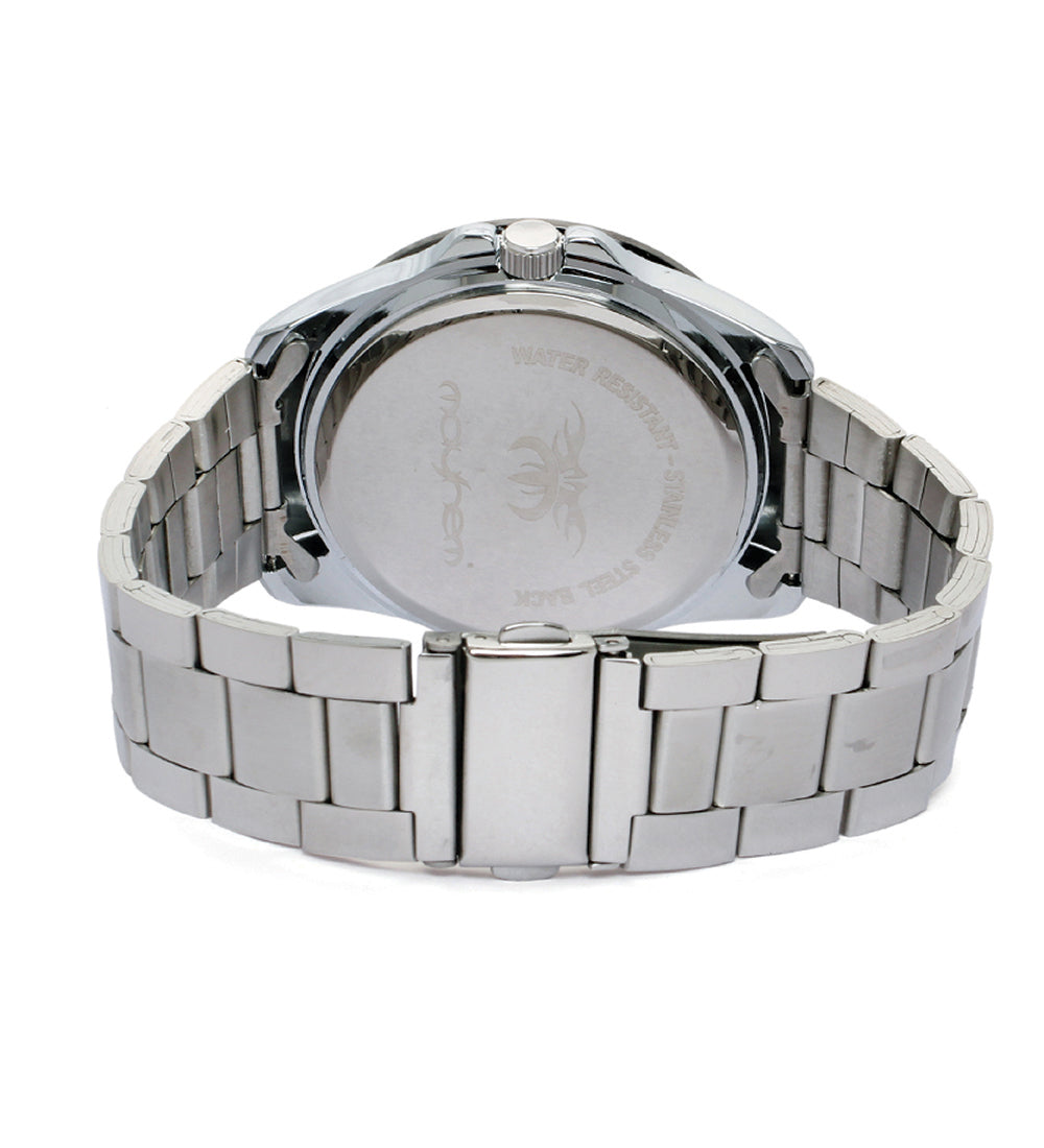 Mayhem Analog Watch - For Men / Silver Chain / Black Dial (MAY-W-015 )