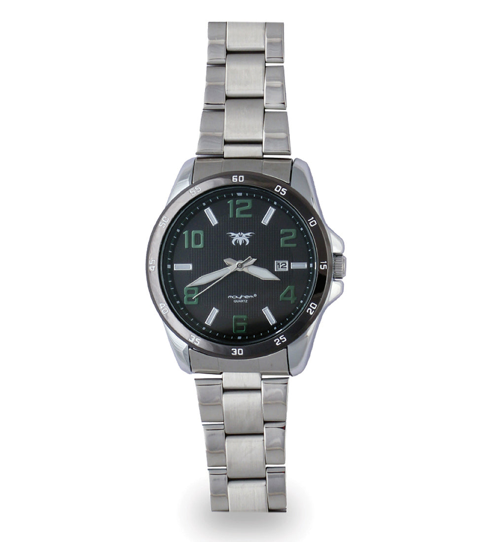 Mayhem Analog Watch - For Men / Silver Chain / Black Dial (MAY-W-016 )