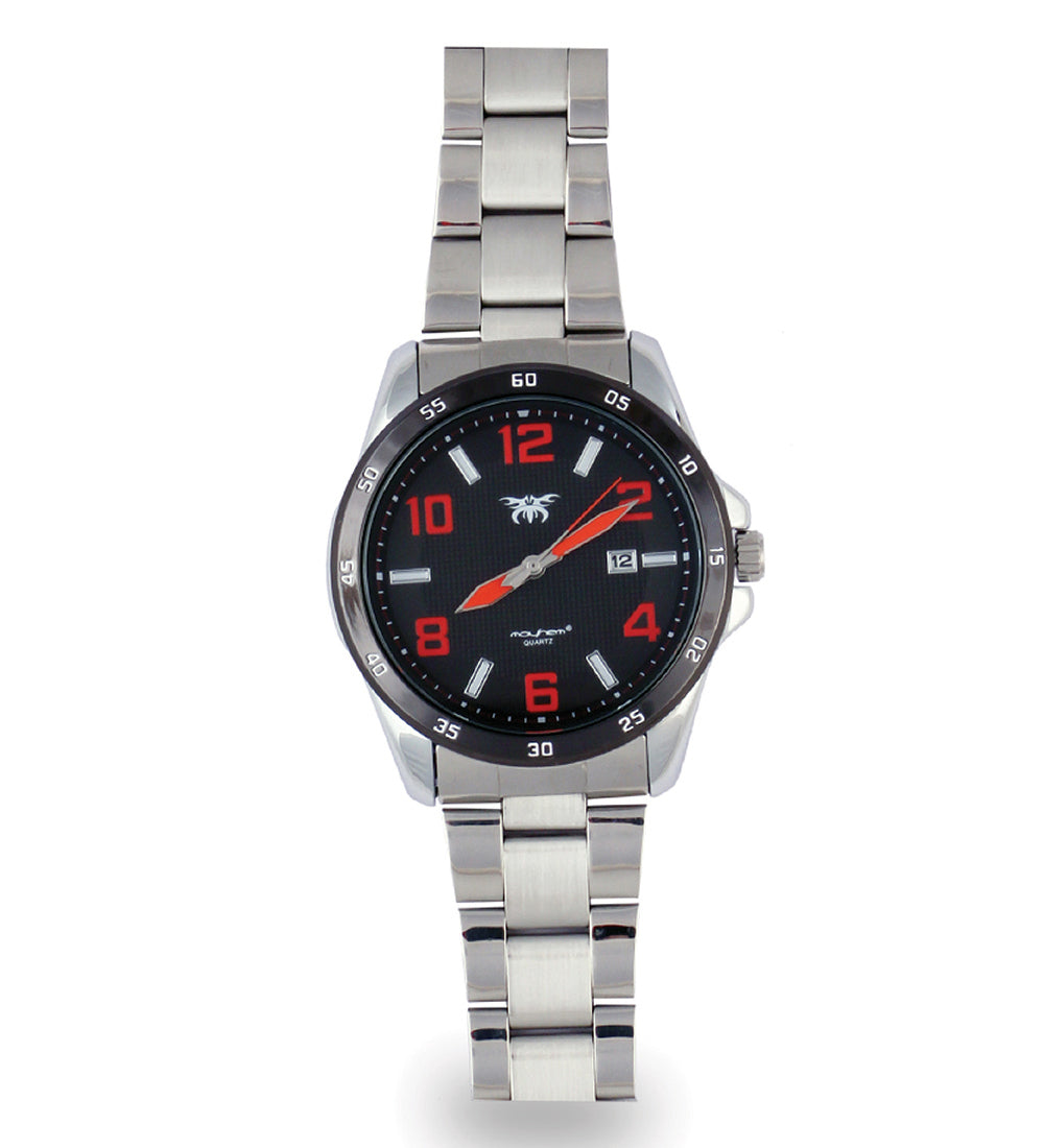 Mayhem Analog Watch - For Men /Silver Chain / Black Dial (MAY-W-017 )