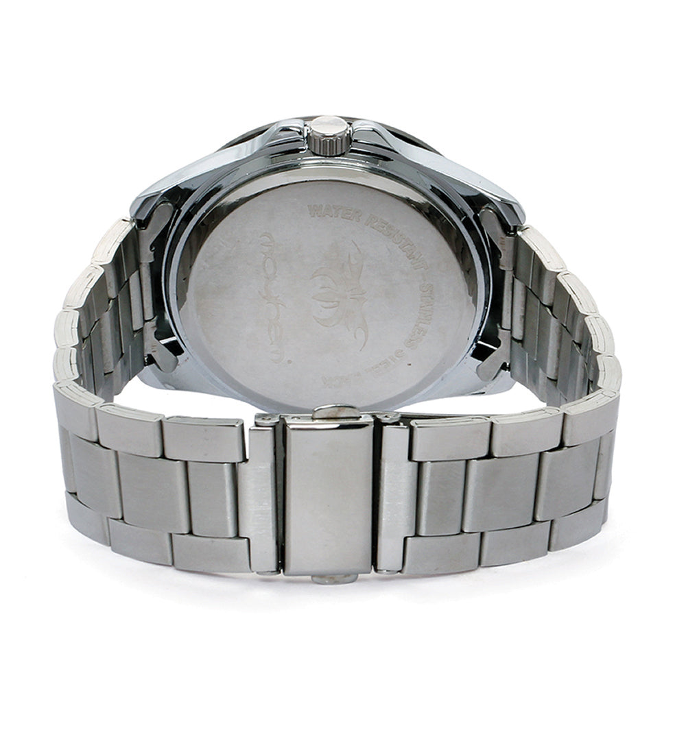 Mayhem Analog Watch - For Men /Silver Chain / Black Dial (MAY-W-017 )