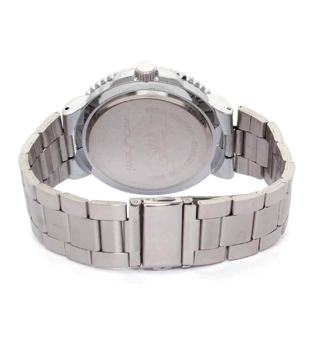Mayhem Analog Watch - For Men / Silver Chain / Blue Dial (MAY-W-018 )