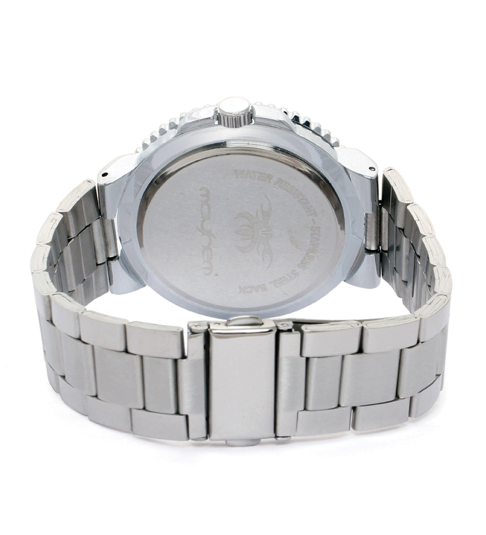 Mayhem Analog Watch - For Men / Silver Chain / Black Dial (MAY-W-020 )