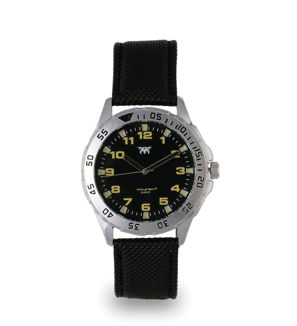 Mayhem Analog Watch - For Men / Black Strap / Black Dial (MAY-W-022)
