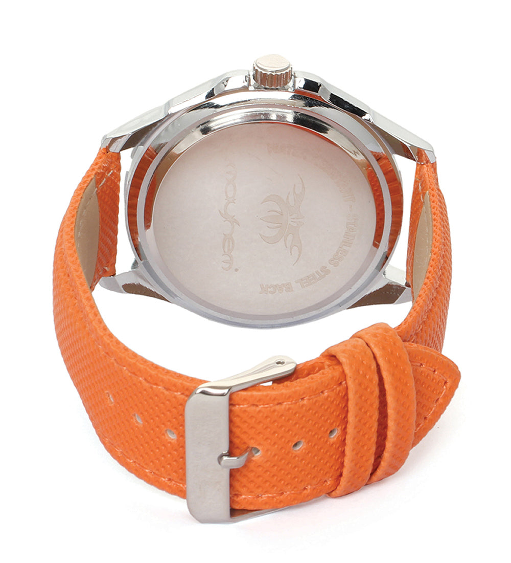 Mayhem Analog Watch - For Men / Orange Strap / White Dial (MAY-W-025)