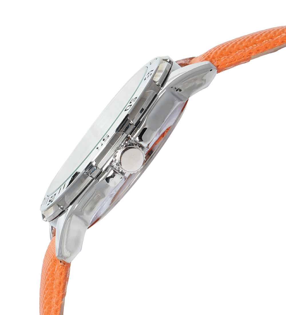 Mayhem Analog Watch - For Men / Orange Strap / White Dial (MAY-W-025)
