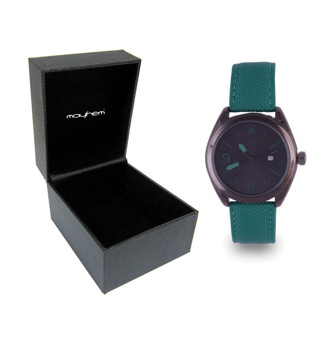 Mayhem Analog Watch - For Men / Green Strap / Black Dial (MAY-W-026)