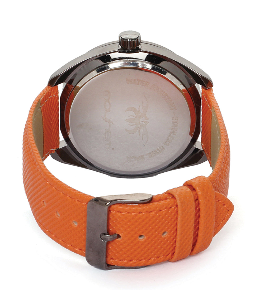 Mayhem Analog Watch - For Men / Orange Strap / Black Dial (MAY-W-028)