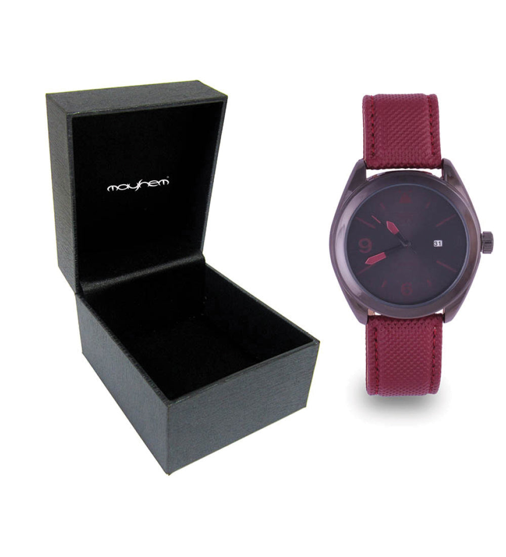 Mayhem Analog Watch - For Men / Red Strap / Black Dial (MAY-W-029)