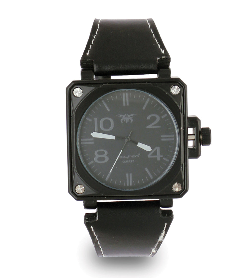 Mayhem Analog Watch - For Men / Black Strap / Black Dial (MAY-W-030)