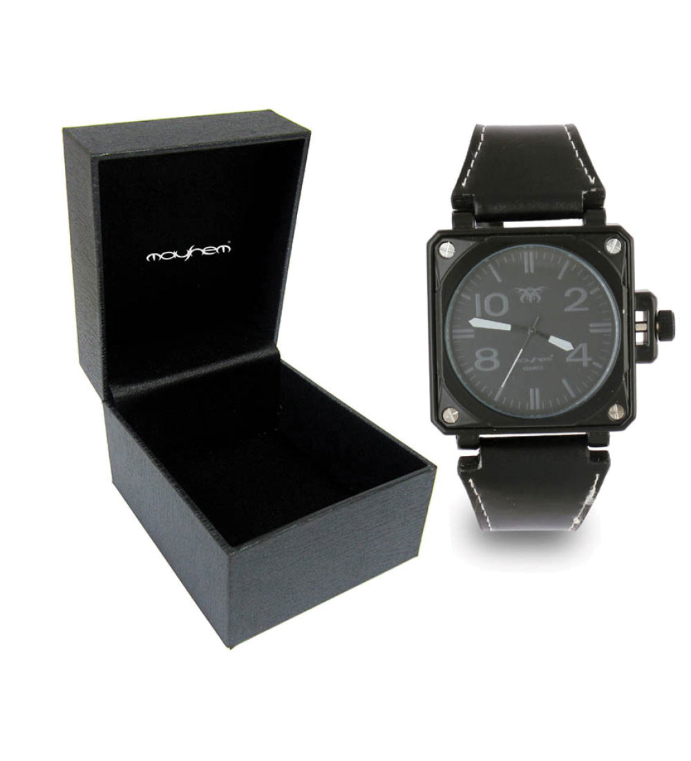 Mayhem Analog Watch - For Men / Black Strap / Black Dial (MAY-W-030)
