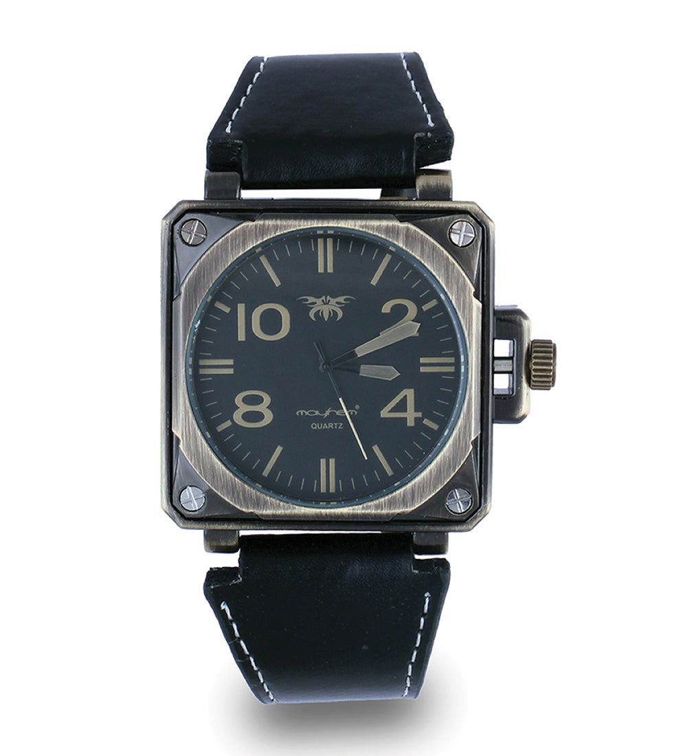 Mayhem Analog Watch - For Men / Black Strap / Navy Dial (MAY-W-031)
