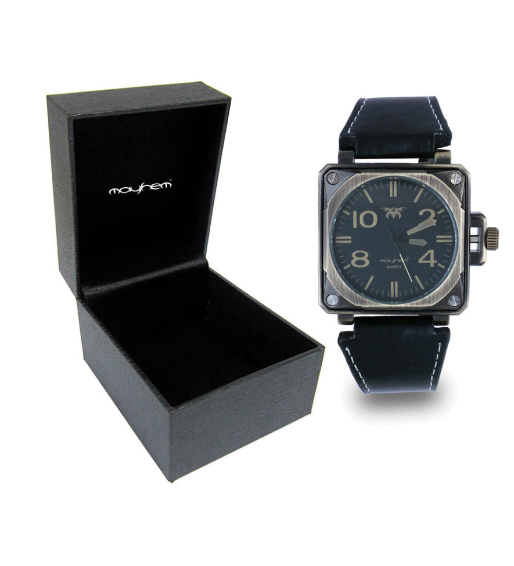 Mayhem Analog Watch - For Men / Black Strap / Navy Dial (MAY-W-031)