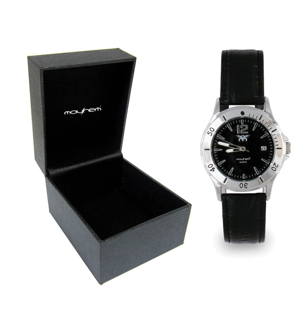 Mayhem Analog Watch - For Men / Black Strap / Black Dial (MAY-W-032)