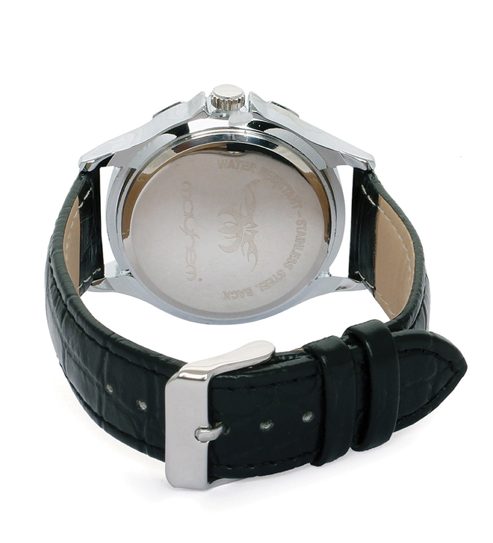 Mayhem Analog Watch - For Men / Black Strap / White Dial (MAY-W-033)