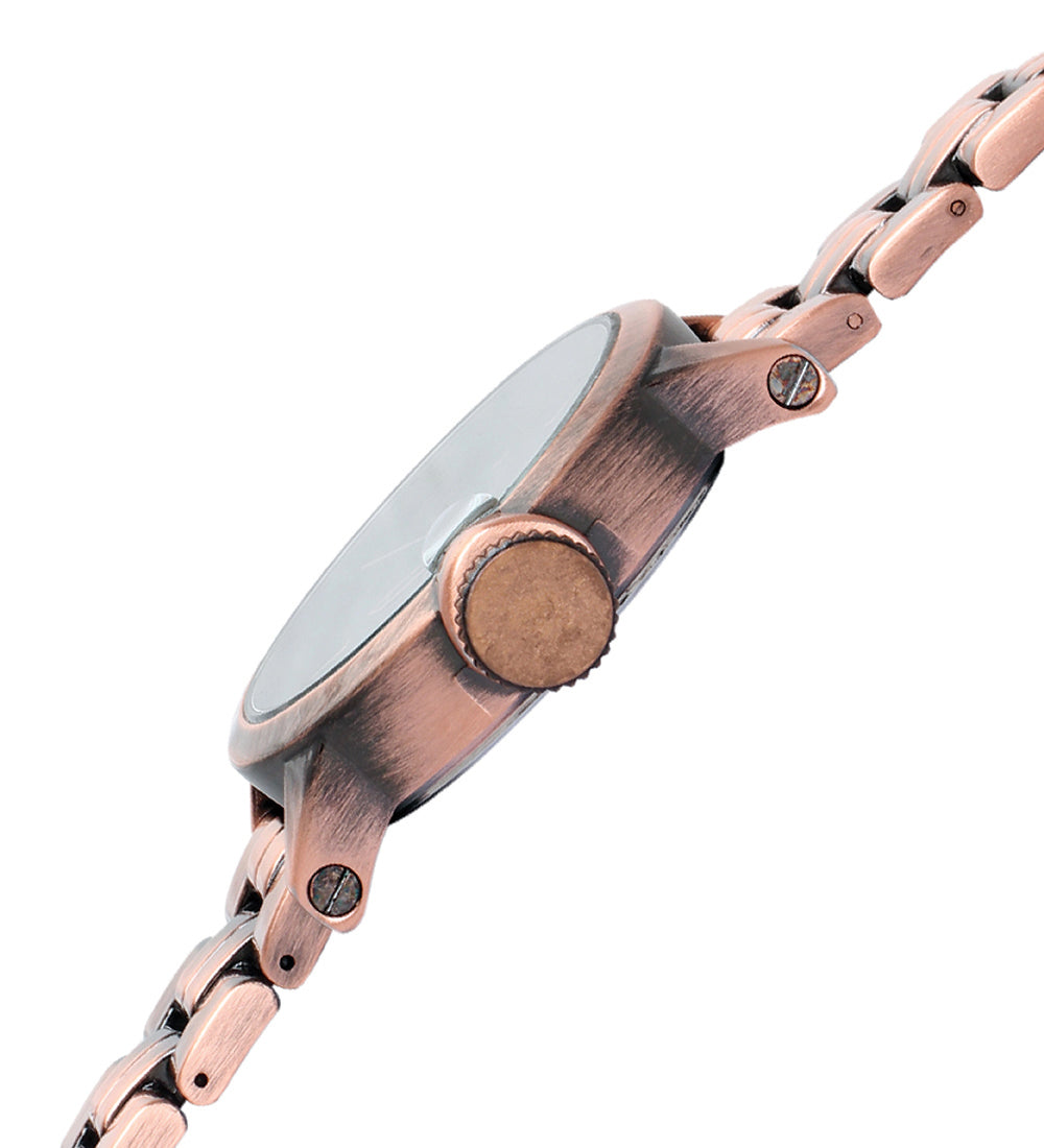 Mayhem Analog Watch - For Men / Copper Chain / Black Dial (MAY-W-035 )