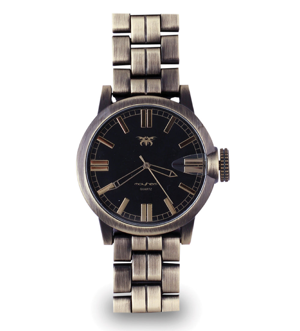 Mayhem Analog Watch - For Men / Bronze Chain / Black Dial (MAY-W-036 )