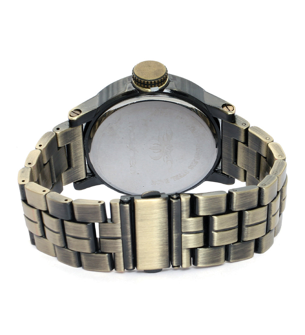 Mayhem Analog Watch - For Men / Bronze Chain / Black Dial (MAY-W-036 )