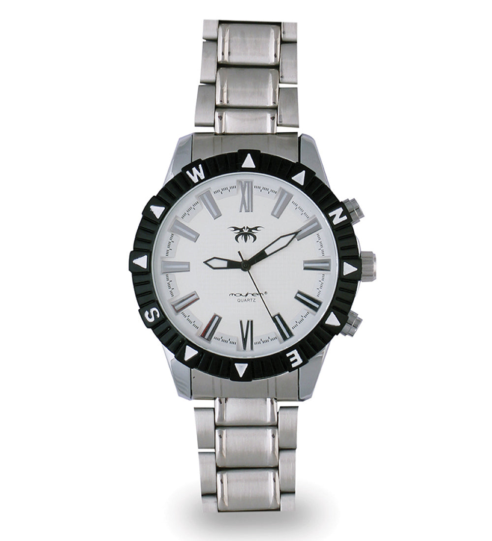 Mayhem Analog Watch - For Men / Silver Chain / White Dial (MAY-W-037 )