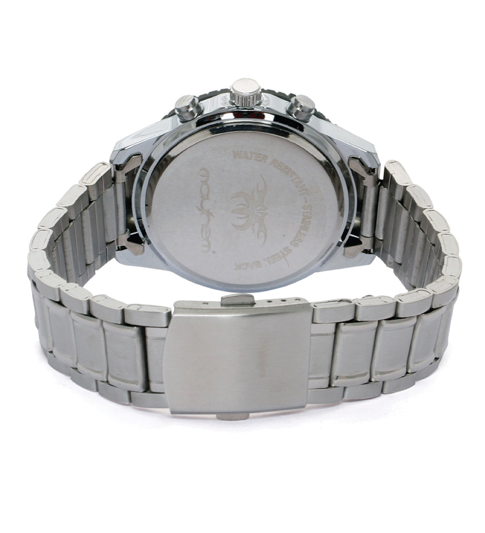 Mayhem Analog Watch - For Men / Silver Chain / White Dial (MAY-W-037 )