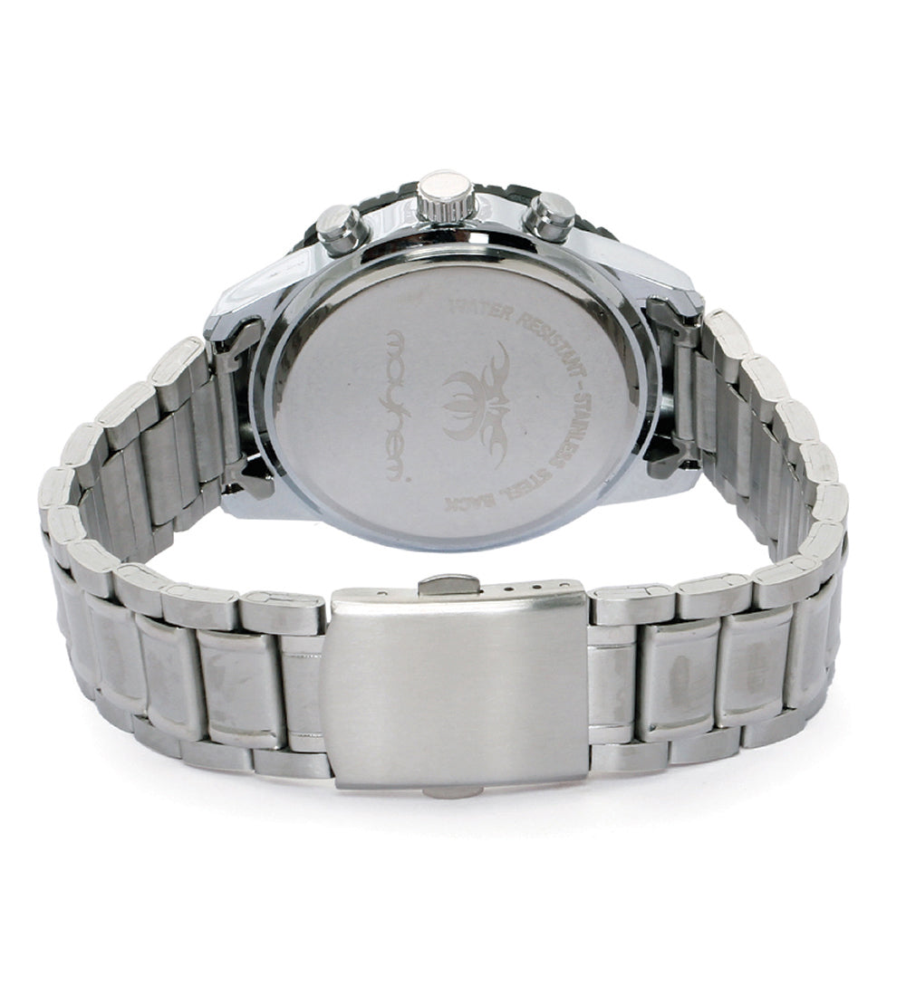 Mayhem Analog Watch - For Men / Silver Chain / Blue Dial (MAY-W-039 )