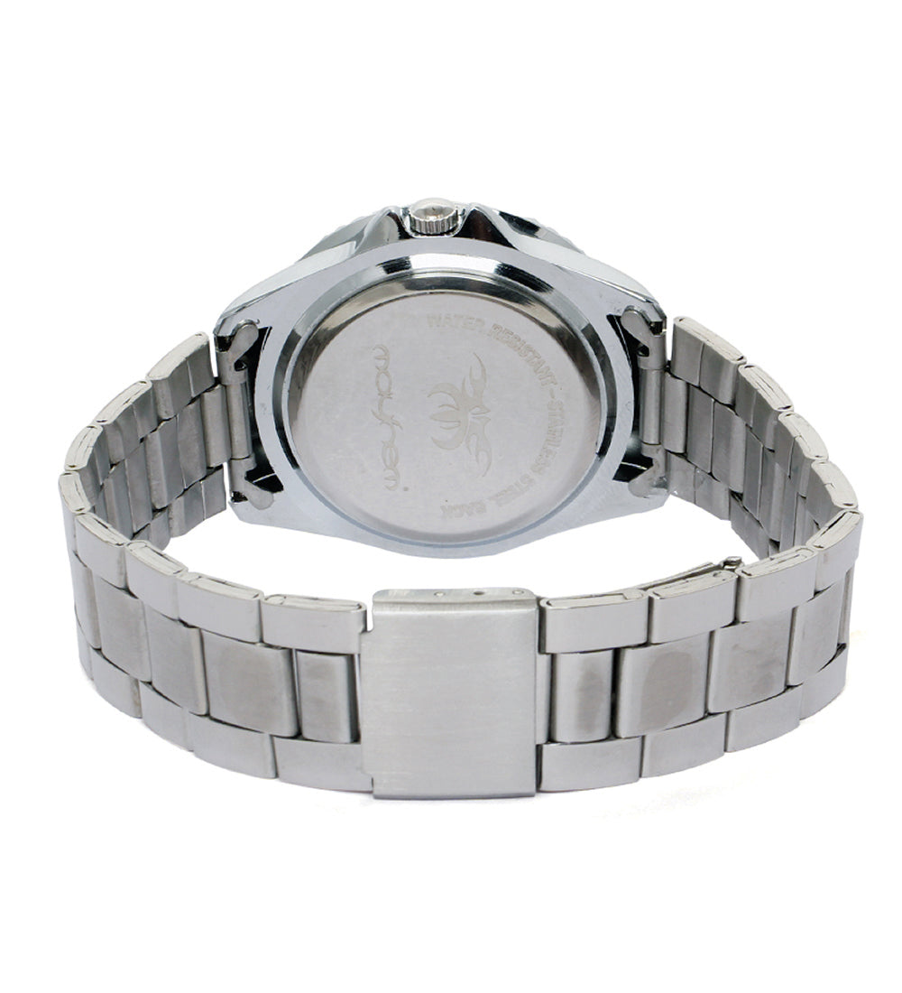 Mayhem Analog Watch - For Men / Silver Chain / White Dial (MAY-W-040 )