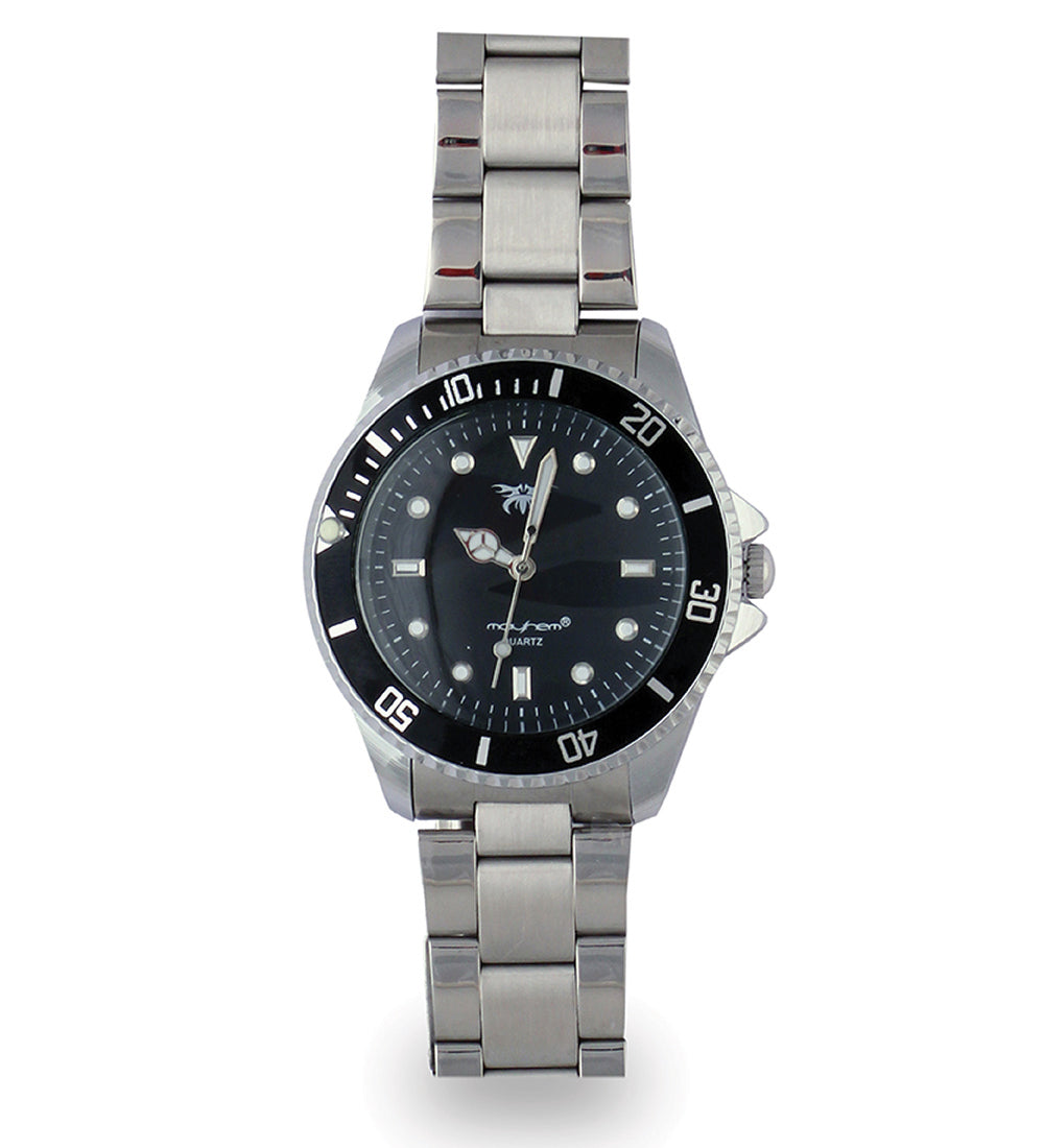 Mayhem Analog Watch - For Men / Grey Chain / Black Dial (MAY-W-041 )