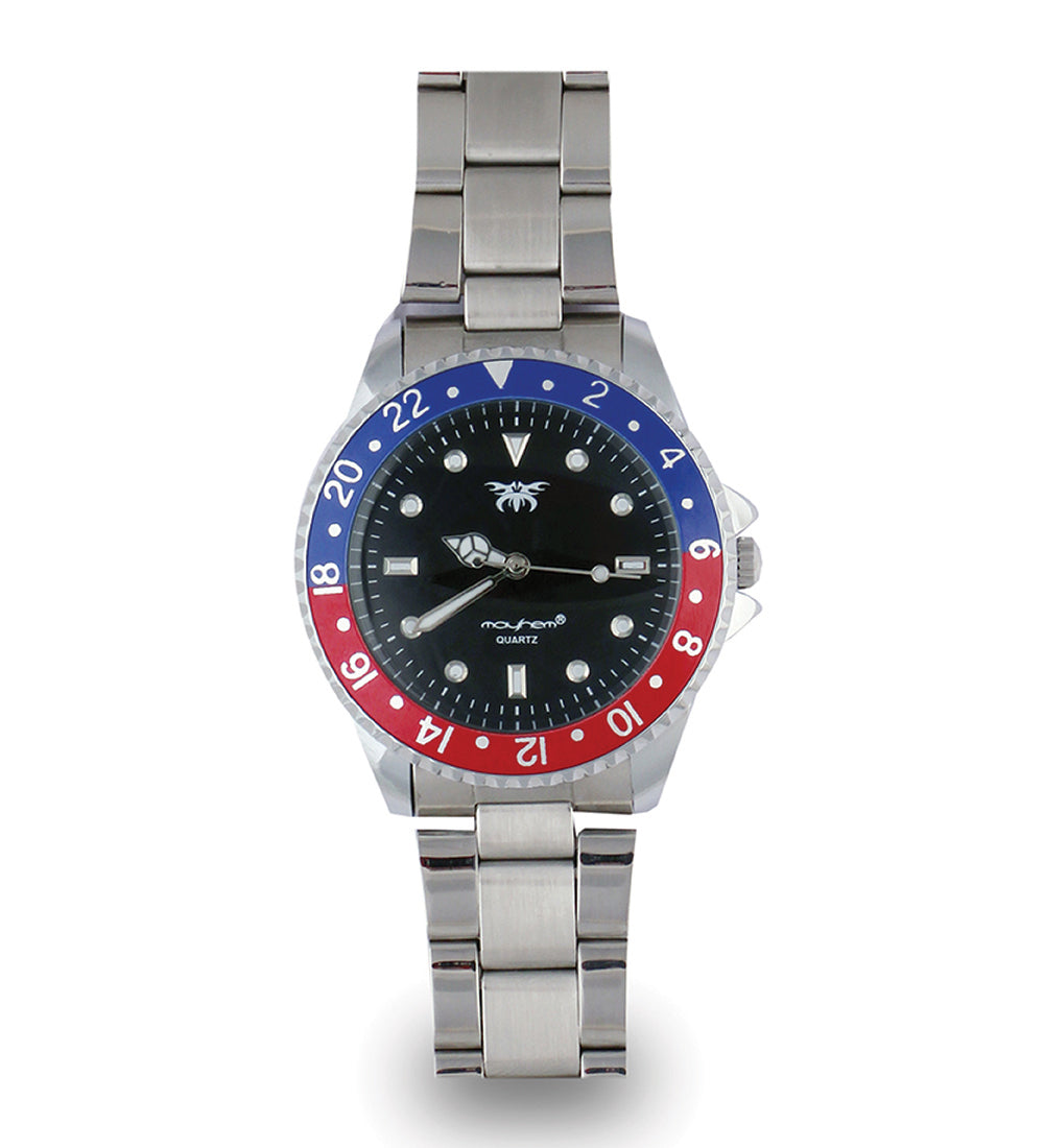 Mayhem Analog Watch - For Men / Silver Chain / Black Dial (MAY-W-042 )