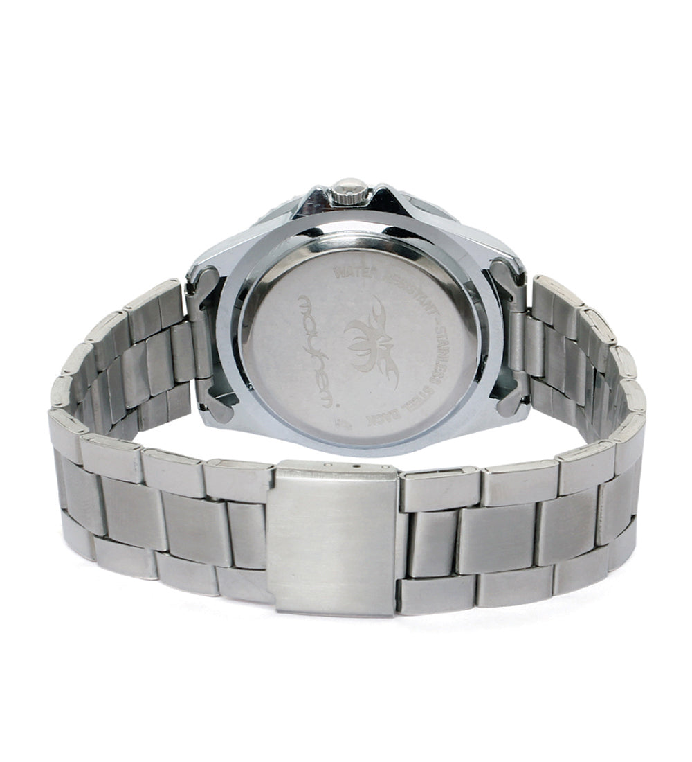Mayhem Analog Watch - For Men / Silver Chain / Black Dial (MAY-W-042 )