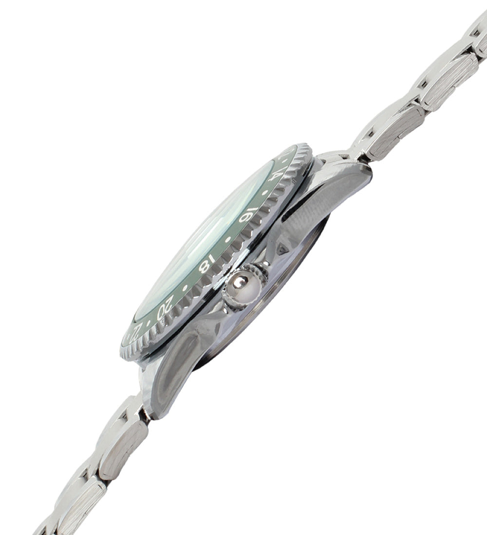 Mayhem Analog Watch - For Men / Silver Chain / Green Dial (MAY-W-043 )