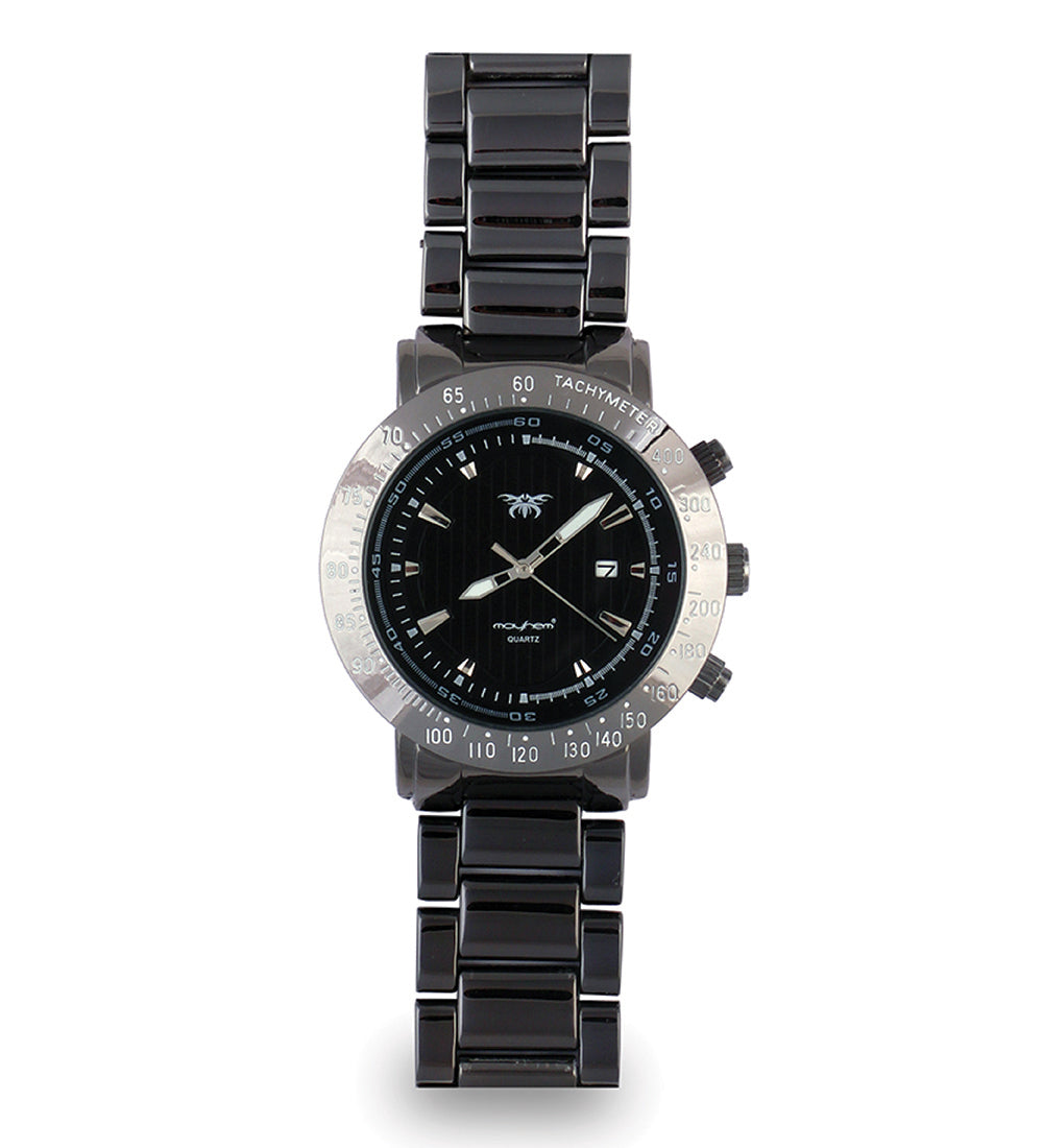 Mayhem Analog Watch - For Men / Grey Chain / Black Dial (MAY-W-044 )