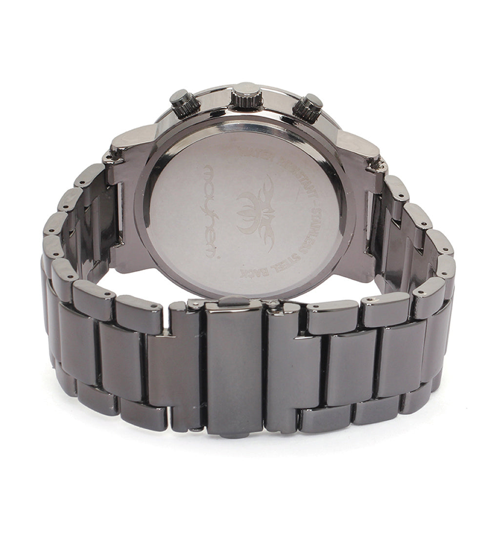 Mayhem Analog Watch - For Men / Grey Chain / Black Dial (MAY-W-044 )