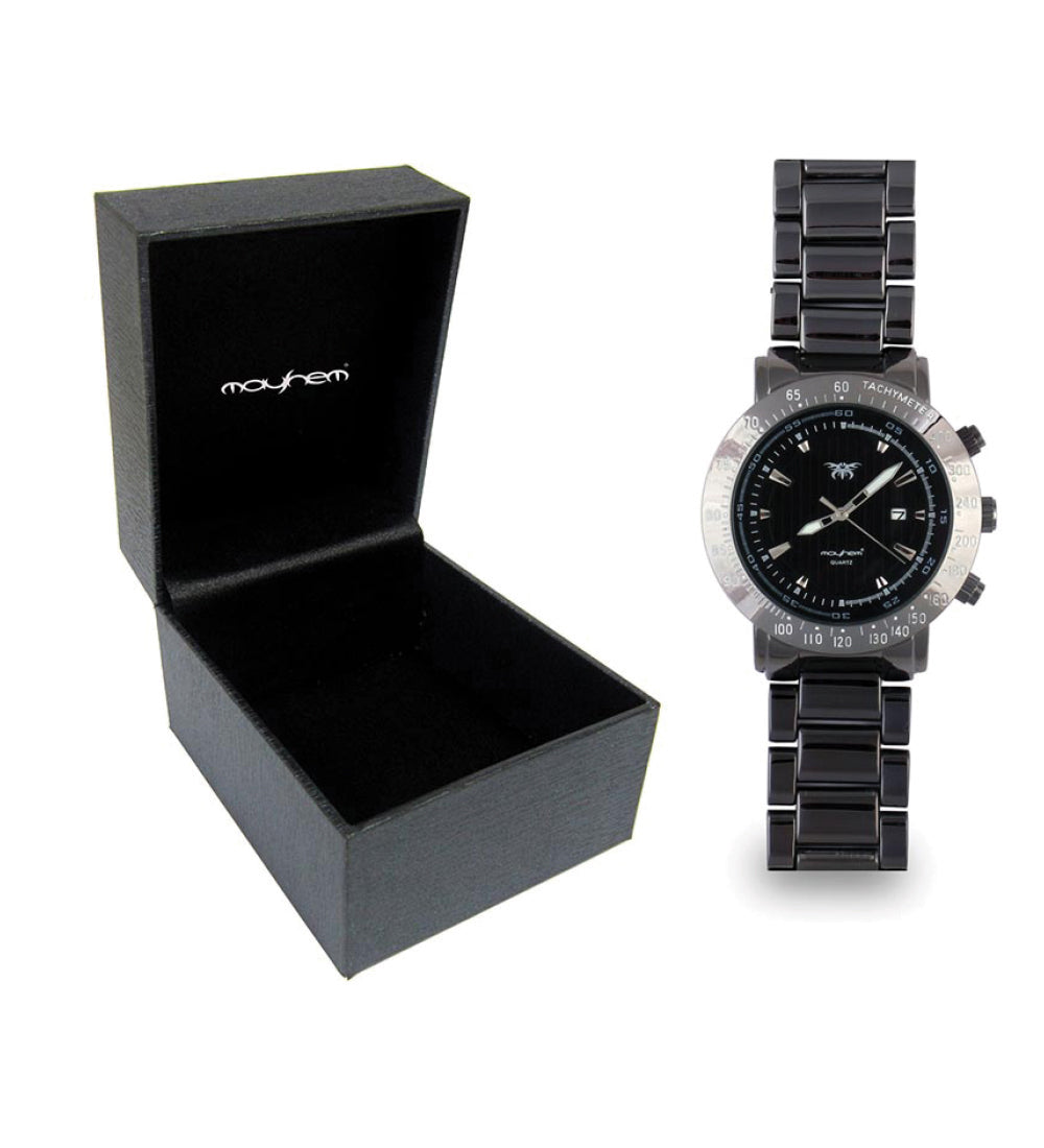 Mayhem Analog Watch - For Men / Grey Chain / Black Dial (MAY-W-044 )