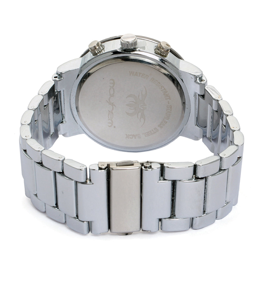 Mayhem Analog Watch - For Men / Silver Chain / White Dial (MAY-W-045 )