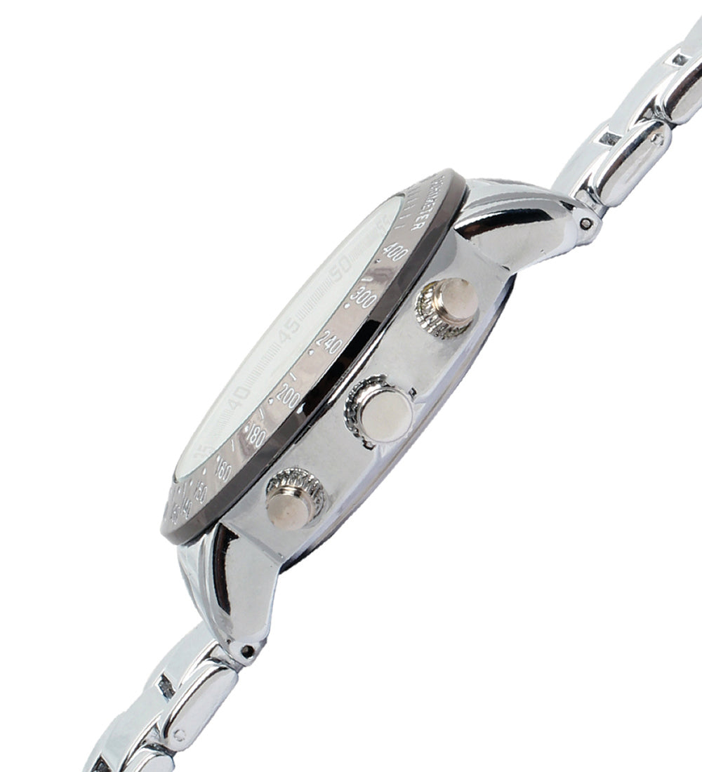 Mayhem Analog Watch - For Men / Silver Chain / White Dial (MAY-W-045 )
