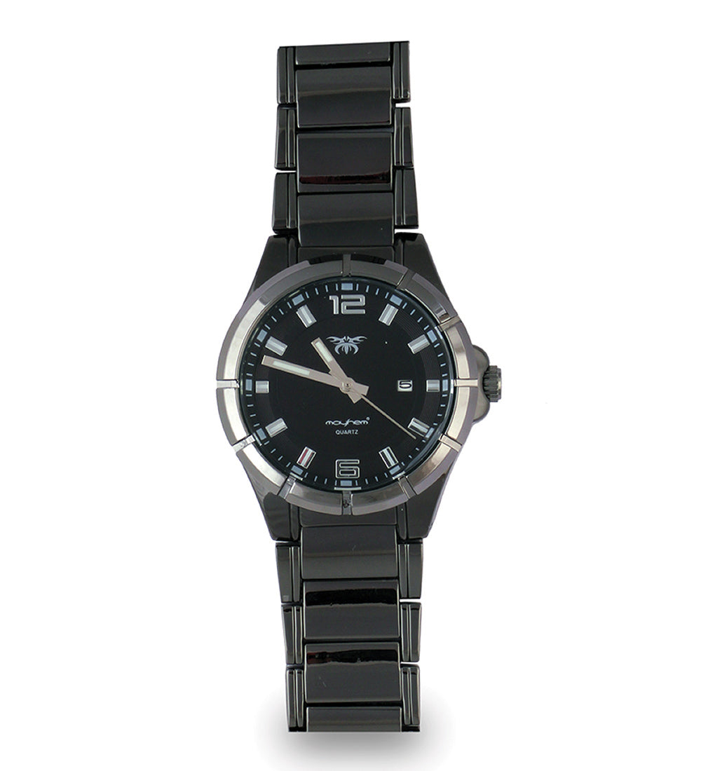 Mayhem Analog Watch - For Men / Black Chain / Black Dial (MAY-W-047 )
