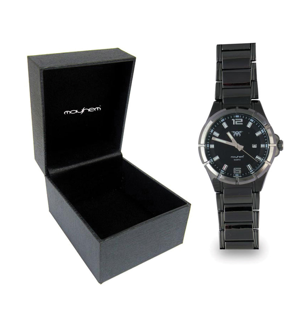 Mayhem Analog Watch - For Men / Black Chain / Black Dial (MAY-W-047 )