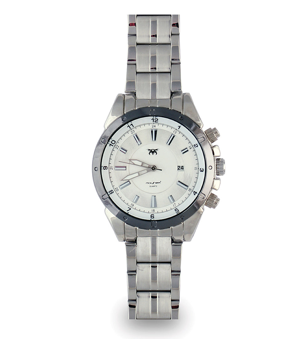 Mayhem Analog Watch - For Men / Silver Chain / White Dial (MAY-W-048 )