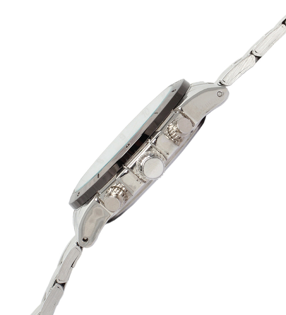Mayhem Analog Watch - For Men / Silver Chain / Black Dial (MAY-W-049 )