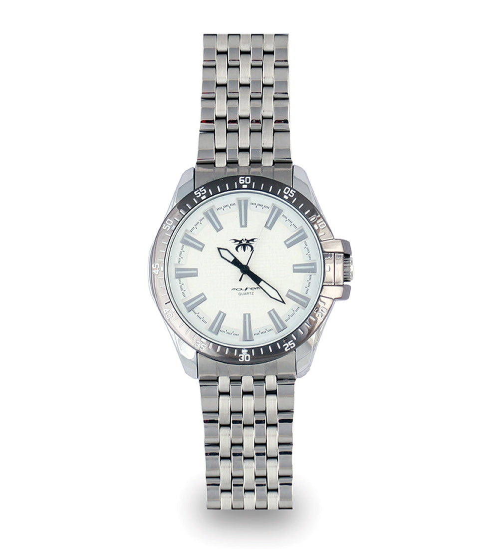 Mayhem Analog Watch - For Men / Silver Chain / White Dial (MAY-W-051 )