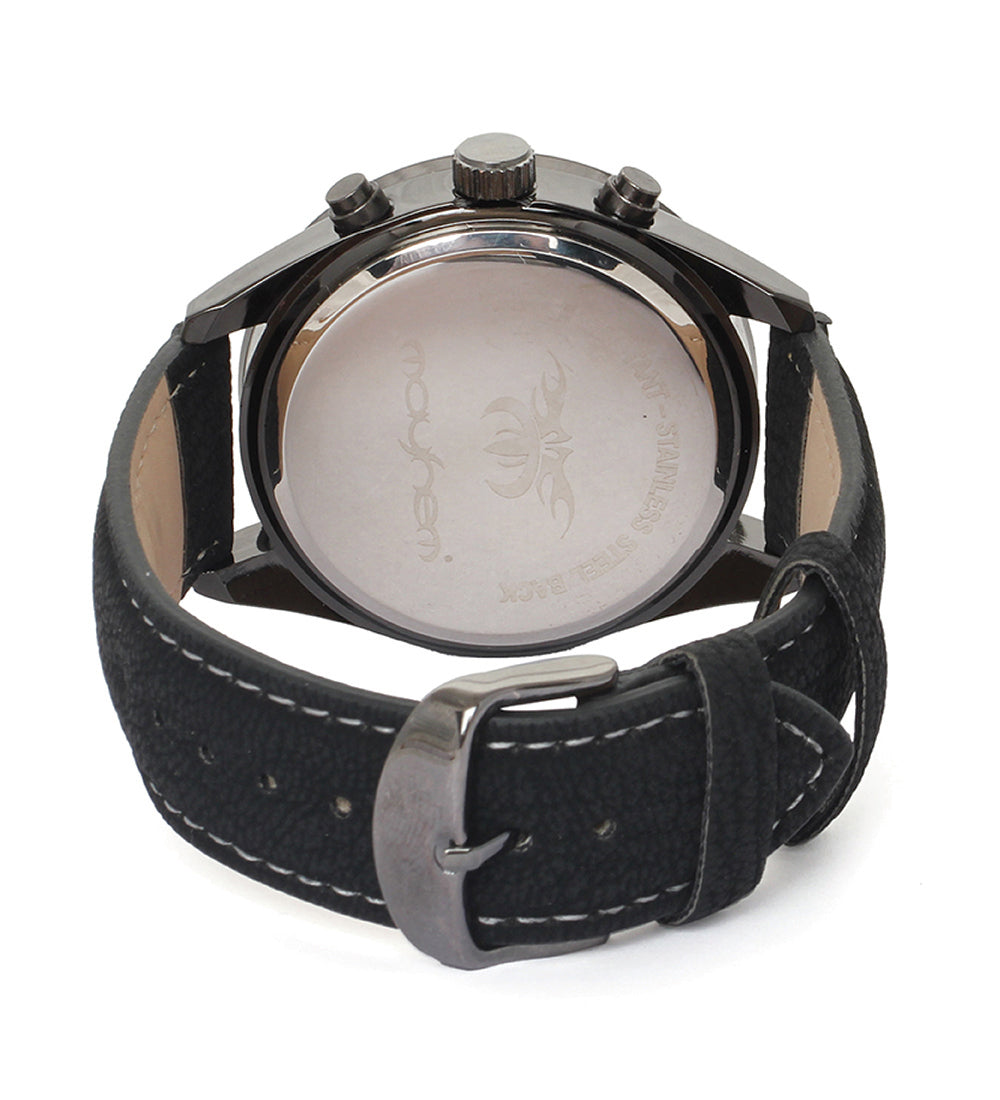 Mayhem Analog Watch - For Men / Black Strap / Blue Dial (MAY-W-054)