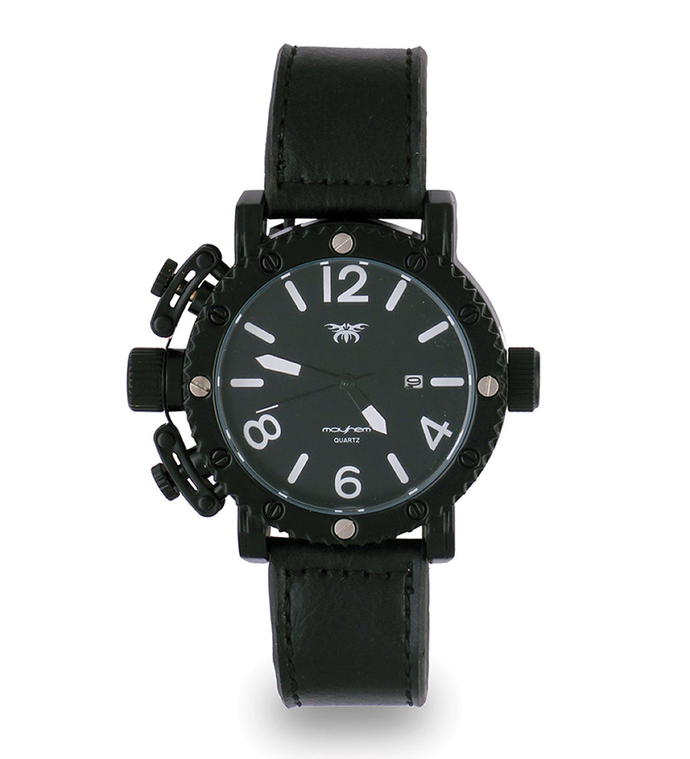 Mayhem Analog Watch - For Men / Black Strap / Black Dial (MAY-W-056)
