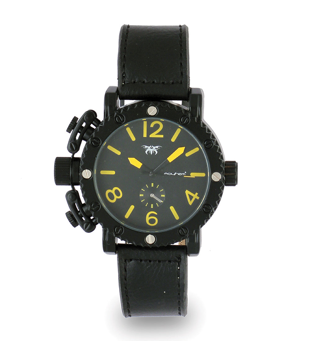 Mayhem Analog Watch - For Men / Black Strap / Black Dial (MAY-W-059)