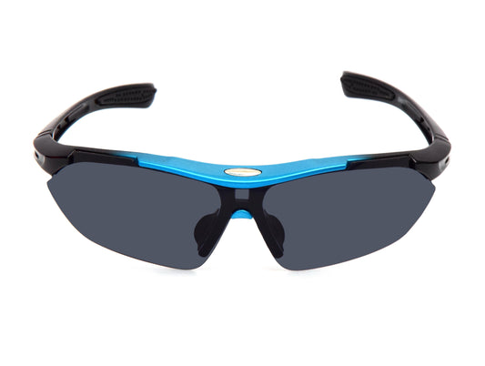 Mayhem Sunglasses Wraparound UV Protected Men & Women - Frame Blue/Lens Smoky ( MAYS - 2032 )