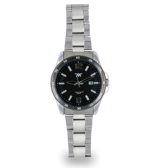 Mayhem Analog Watch  - For Men / Silver Chain / Black Dial  (MAY-W-015 )
