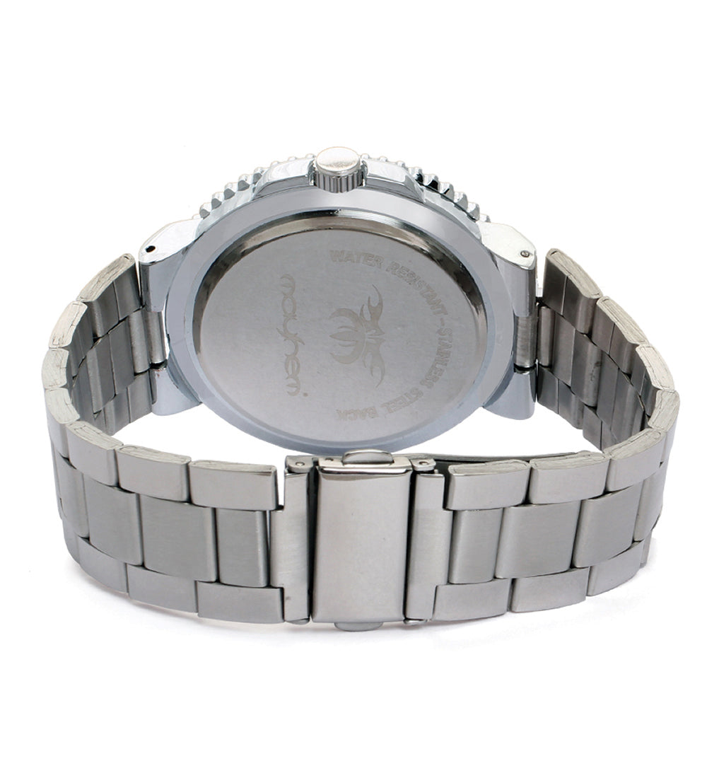 Mayhem Analog Watch  - For Men / Silver Chain / Black Dial   (MAY-W-021 )