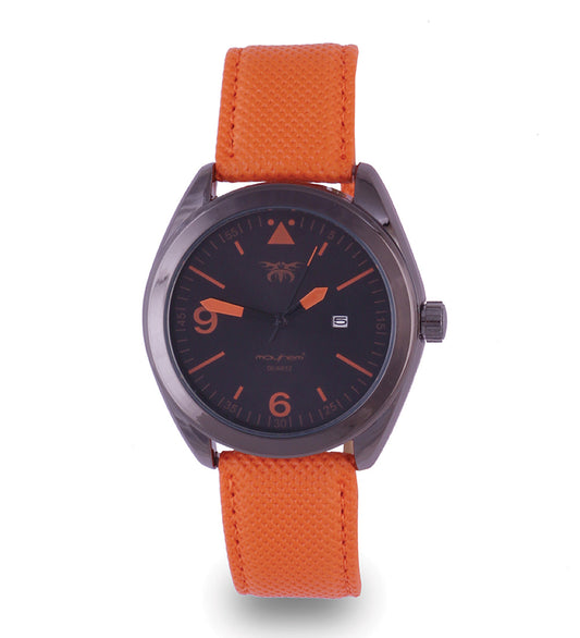 Mayhem Analog Watch  - For Men / Orange Strap / Black Dial  (MAY-W-028)