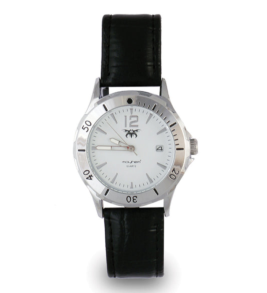 Mayhem Analog Watch  - For Men / Black Strap / White Dial  (MAY-W-033)