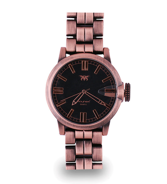 Mayhem Analog Watch  - For Men / Copper Chain / Black Dial  (MAY-W-035 )
