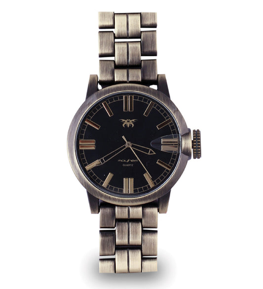 Mayhem Analog Watch  - For Men / Bronze Chain / Black Dial   (MAY-W-036 )